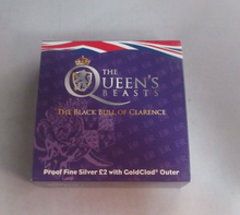 Load image into Gallery viewer, 2021 Queens Beasts £2 Silver proof coin The Black Bull of Clarence Only 475!
