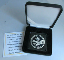 Load image into Gallery viewer, 2007 HISTORY OF THE RAF SUPERMARINE SPITFIRE S/PROOF £5 FIVE POUND CROWN BOX COA
