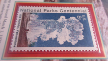 Load image into Gallery viewer, 1935 FIRST NATIONAL PARK ESTABLISHED FIVE CENT COIN &amp; 8C POSTAGE STAMP
