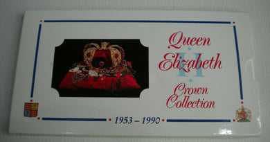 QUEEN ELIZABETH II CROWN COLLECTION 1953-1990 ROYAL MINT EIGHT COIN PACK