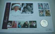 Load image into Gallery viewer, 1900-2000 HER MAJESTY QUEEN ELIZABETH THE QUEEN MOTHER £5 COIN COVER PNC
