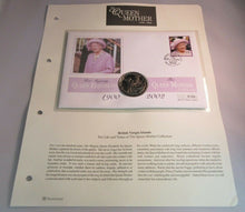 Load image into Gallery viewer, 1900-2002  HM QUEEN ELIZABETH THE QUEEN MOTHER MEMORIAL PROOF $1 COINCOVER PNC
