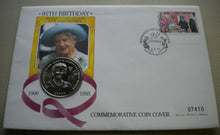 Load image into Gallery viewer, 1995 95TH BIRTHDAY HER MAJESTY QE THE QUEEN MOTHER 1 CROWN COIN COVER PNC
