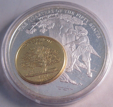 Load image into Gallery viewer, 2001 QUARTERS OF THE 50 STATES SILVER PLATED MEDAL GOLD PLATED QUARTER &amp; CAPSULE
