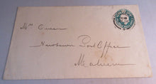 Load image into Gallery viewer, 1902 KING EDWARD VII HALF PENNY EMBOSSED ENVELOPE USED IN CLEAR FRONTED HOLDER
