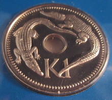 Load image into Gallery viewer, 1975 PAPUA NEW GUINEA FIRST OFFICIAL COINAGE,K1 PROOF COIN,STAMP,P-MARK,COA PNC
