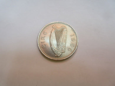 1966 Ireland EIRE 1 SHILLING Coin reverse BULL obverse Harp BUNC