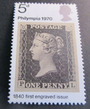 Load image into Gallery viewer, 1970 PHILYMPIA  1840 FIRST ENGRAVED ISSUE 5d 3 STAMPS MNH
