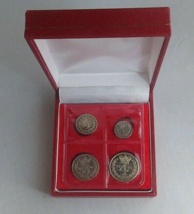 1866 Maundy Money Queen Victoria Bun Head Sealed/Boxed AUnc - Unc Spink Ref 3916