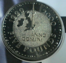 Load image into Gallery viewer, 1999 SPANNING THE MILLENNIA 2000, MINT BUNC 1999 £5 COIN COVER PNC, INFO SHEET
