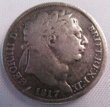 Load image into Gallery viewer, 1817 GEORGE III SILVER SIXPENCE PRESENTED IN CLEAR FLIP
