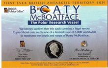 Load image into Gallery viewer, 2018 Boaty McBoatFace BAT BUnc Coloured Cupro Nickel Diamond Finish 50p Coin
