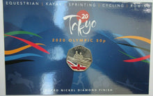 Load image into Gallery viewer, TOKYO 2020 SUMMER OLYMPIC 50P FIFTY PENCE COLOURED &amp; DIAMOND FINISH 2021 SEALED
