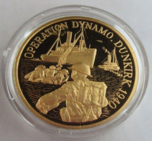 Load image into Gallery viewer, 1940-1990 50TH ANNIVERSARY OF OPERATION DYNAMO DUNKIRK GOLD PLATED BRONZE MEDAL
