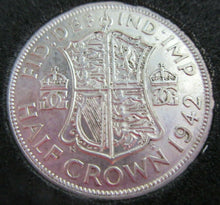 Load image into Gallery viewer, 1942 GEORGE VI BARE HEAD COINAGE HALF 1/2 CROWN IN QUADRANT CAPSULE &amp; BOX
