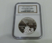 Load image into Gallery viewer, USA  2005 P MARINES OUNCE SILVER PROOF $1 PF69 ULTRA CAMEO NGC SLABBED COIN
