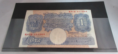 1940 £1 ONE POUND BANK NOTE MARCH 1940 PEPPIATT BLUE VF-EF N41H 311964