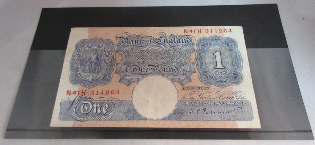 1940 £1 ONE POUND BANK NOTE MARCH 1940 PEPPIATT BLUE VF-EF N41H 311964