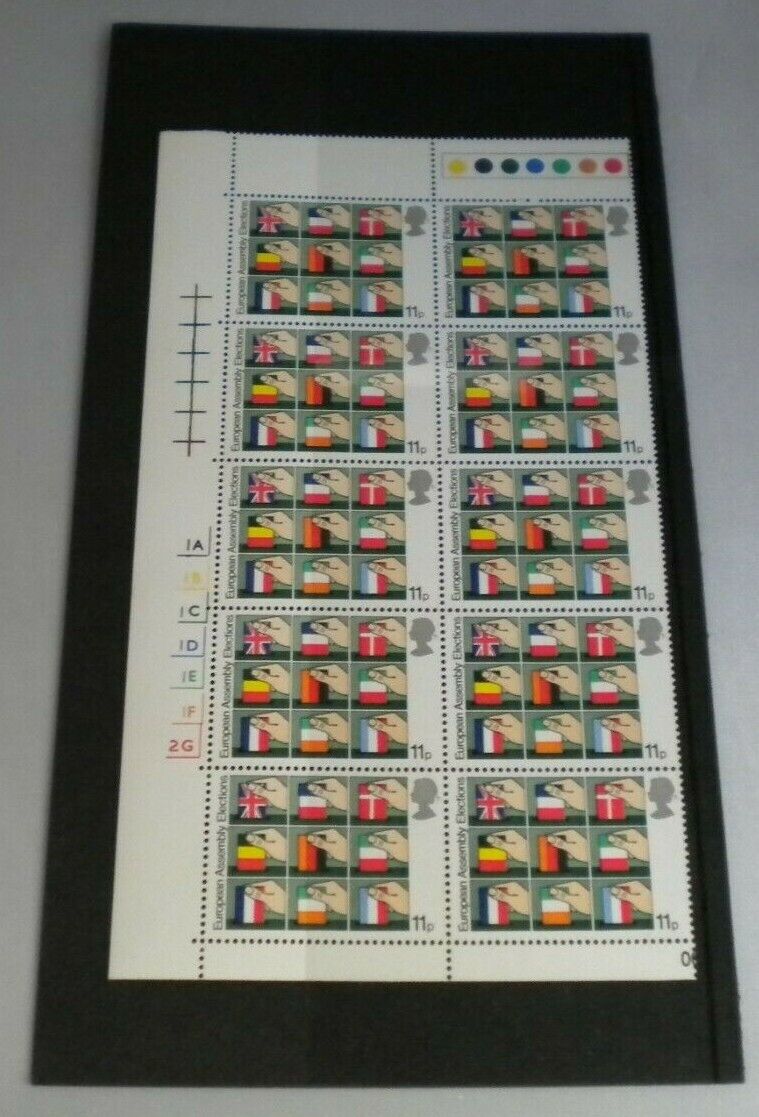 1979 EUROPEAN ASSEMBLY ELECTIONS 11p BLOCK OF 10 STAMPS MNH & TRAFFIC LIGHTS