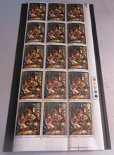 Load image into Gallery viewer, 1967 ADORATION OF THE SHEPHERDS 3d QUARTER SHEET 30 X STAMPS MNH &amp; STAMP HOLDER
