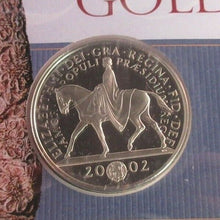 Load image into Gallery viewer, 2002 QEII Golden Jubilee SILVER PROOF COMMEMORATIVE UK RM £5 COIN, PNC COA
