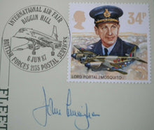 Load image into Gallery viewer, 1987 INTERNATIONAL AIR FAIR BIGGIN HILL G/C CUNNINGHAM SIGNED FLOWN STAMP COVER
