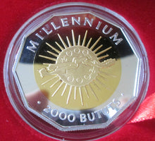 Load image into Gallery viewer, 1999-2000 GAMBIA MILLENNIUM SILVER PROOF 2000 BUTUTS COIN BOX/COA Cc
