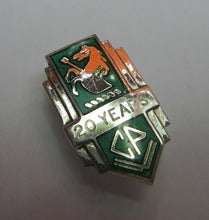 Load image into Gallery viewer, .925 SILVER ART DECO ENAMELLED 20 YEARS OF SERVICE BADGE CROMPTON PARKINSON
