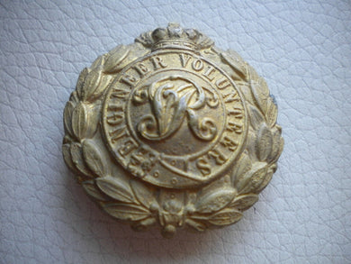 GENUINE ORIGINAL ENGINEER VOLUNTEERS -  BRASS CAP BADGE - 2 LUG FITMENT unused
