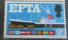 Load image into Gallery viewer, 1967 EFTA SEA FREIGHT PRE DECIMAL 1/6 X 4 &amp; AIR FREIGHT 9d X 2 STAMPS MNH
