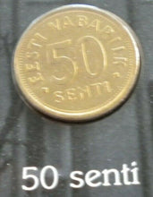 Load image into Gallery viewer, ESTONIAN SIX COIN SET BANK OF ESTONIA EESTI KAIBEMUNDID COINS IN INFO CARD
