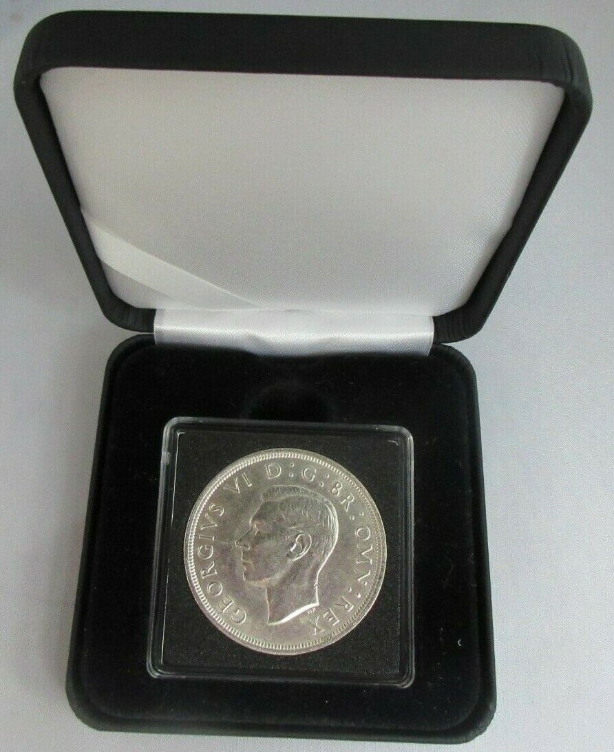 1937 KING GEORGE VI SILVER BUNC CROWN WITH QUADRANT CAPSULE & BOX