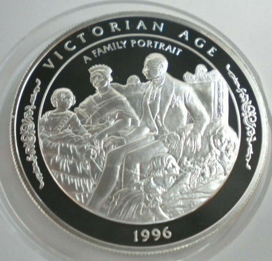 VICTORIAN AGE A FAMILY PORTRAIT 1996 SAMOA TEN DOLLAR CROWN SIZE COIN IN CAPSULE