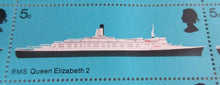 Load image into Gallery viewer, 1969 RMS QUEEN ELIZABETH 2 5d 21 X STAMPS MNH WITH CLEAR FRONT FOLDER SHEET
