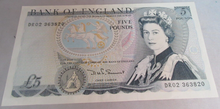 Load image into Gallery viewer, 1980 SOMERSET FIVE POUND £5 NOTE JUNE 1980 UNC DR02 363820
