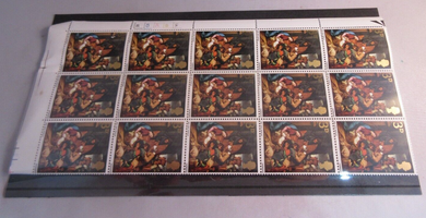 1967 ADORATION OF THE SHEPHERDS 3d QUARTER SHEET 30 X STAMPS MNH & STAMP HOLDER