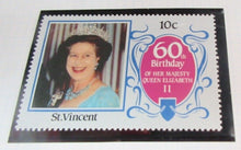 Load image into Gallery viewer, 1986 QUEEN ELIZABETH II 60TH BIRTHDAY ST VINCENT STAMPS &amp; ALBUM SHEET
