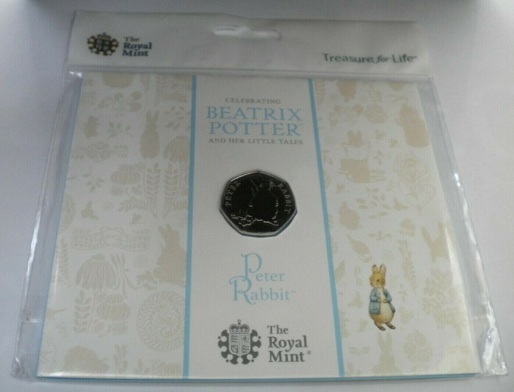 BEATRIX POTTER PETER RABBIT 2018 BU FIFTY PENCE IN SEALED ROYAL MINT PACK