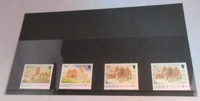 1988 JERSEY CHRISTMAS DECIMAL STAMPS X 4 MNH IN STAMP HOLDER
