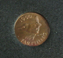 Load image into Gallery viewer, 1950 KING GEORGE VI FARTHING BRONZE PROOF COIN WITH QUAD CAPSULE &amp; COA
