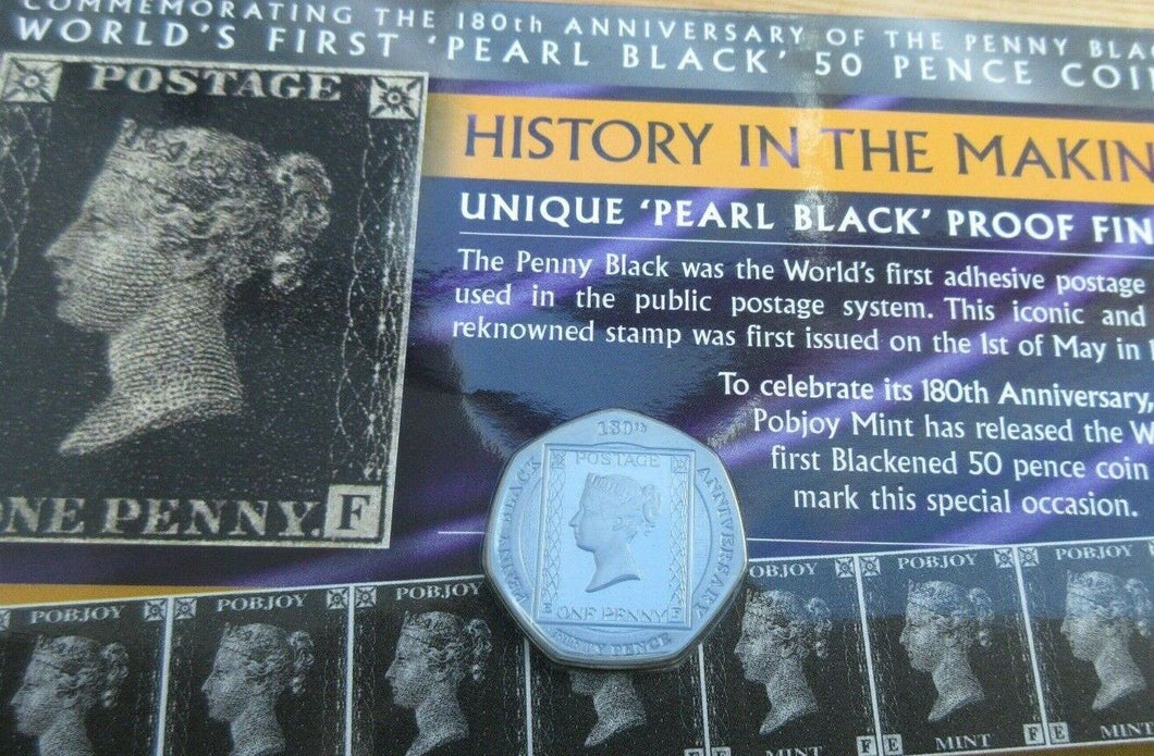 GIBRALTAR 2020 Fifty Pence Anniversary Penny Black Stamp 50p Black Coin
