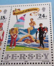 Load image into Gallery viewer, QUEEN ELIZABETH II JERSEY FESTIVAL OF TOURISM MINISHEET &amp; STAMP HOLDER
