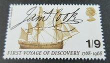 Load image into Gallery viewer, 1968 JAMES COOK FIRST VOYAGE OF DISCOVERY 6 1/9 STAMPS MNH WITH STAMP HOLDER
