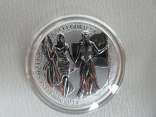 Load image into Gallery viewer, 2019 GERMANIA MINT 5 MARK ALLEGORIES COLUMBIA &amp; GERMANIA 1oz SILVER BU WITH COA
