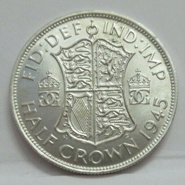 1945 GEORGE VI SILVER HALF CROWN SPINK REF 4080 UNC QUAD CAP BOXED WITH COA A3