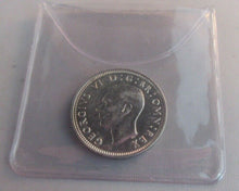 Load image into Gallery viewer, 1945 KING GEORGE VI BARE HEAD .500 SILVER aUNC ONE SHILLING COIN &amp; CLEAR FLIP S1
