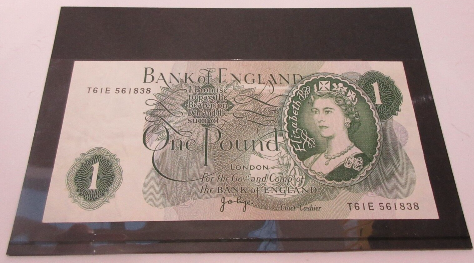 £1 BANK NOTE PAGE UNC 1970 BANKNOTE T61E 561838 – Cowell Coins