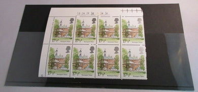 1980 LONDON LANDMARKS KENSINGTON PALACE 17 1/2p BLOCK OF 8 STAMPS MNH