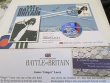 Load image into Gallery viewer, £5 Proof Coin First Day Covers Colourised Rare Unusual Battle of Britain WWII BU
