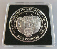 Load image into Gallery viewer, 2005 60TH ANNIVERSARY LIBERATION OF CHANNEL ISLANDS S/PROOF £5 COIN BOX &amp; COA
